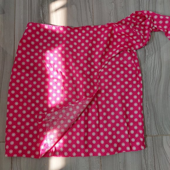 Vintage ESPRIT Pink Polka Dot Wrap/Bandage Skirt, Size 7/8 - Picture 3 of 9